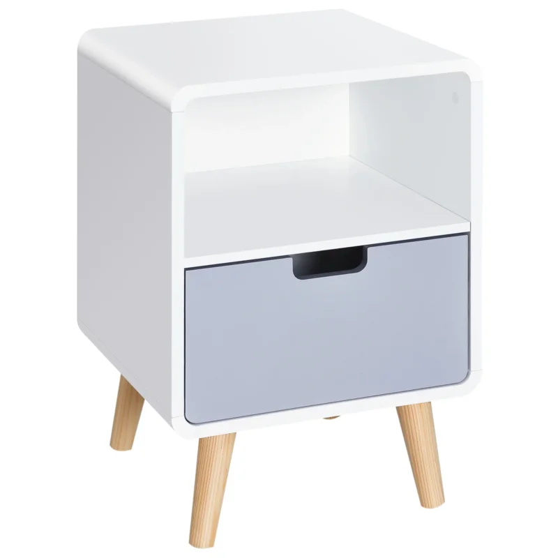 easycomfort easycomfort comodino con cassetto in mdf e legno di pino per camera da letto soggiorno e bagno 40x38x58 cm