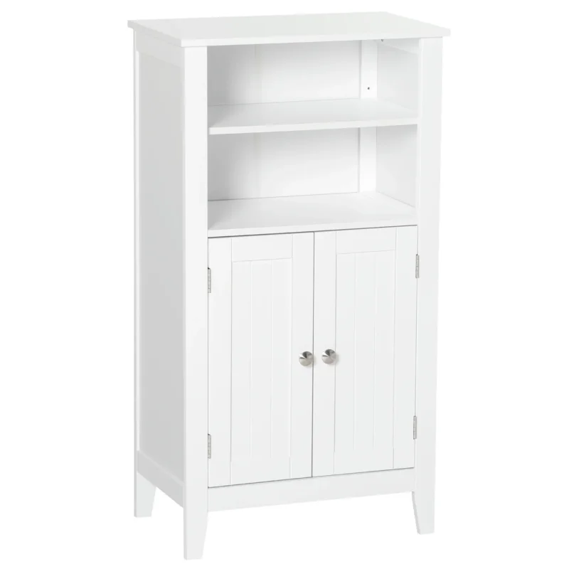 easycomfort easycomfort mobile bagno con mensole regolabili e armadietto 2 ante mobiletto bagno multiuso in legno bianco 50x30x93cm