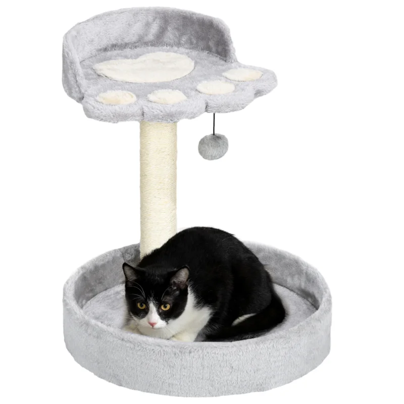 easycomfort easycomfort tiragraffi per gatti con lettini corda in juta e peluche 41x41x44 cm grigio chiaro