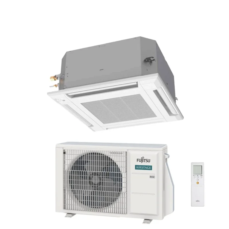fujitsu condizionatore a cassetta fujitsu kv 18000 btu auxg18kvla r 32 wi fi optional con griglia e telecomando