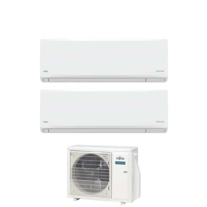 fujitsu condizionatore fujitsu dual split inverter kn airstage 1212 con aoeg18kbca2 r 32 wi fi integrato