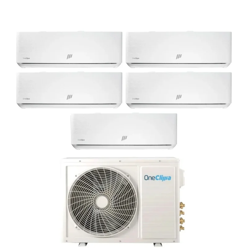 oneclima condizionatore penta split oneclima ultra 9991212 con mlt42x5y24 r 32 wi fi integrato pannello telato