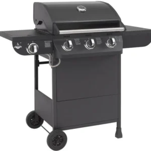 El Fuego Gasgrill Columbus 3-Brenner Grill mit Seitenkocher Garten schwarz - 4250373205625