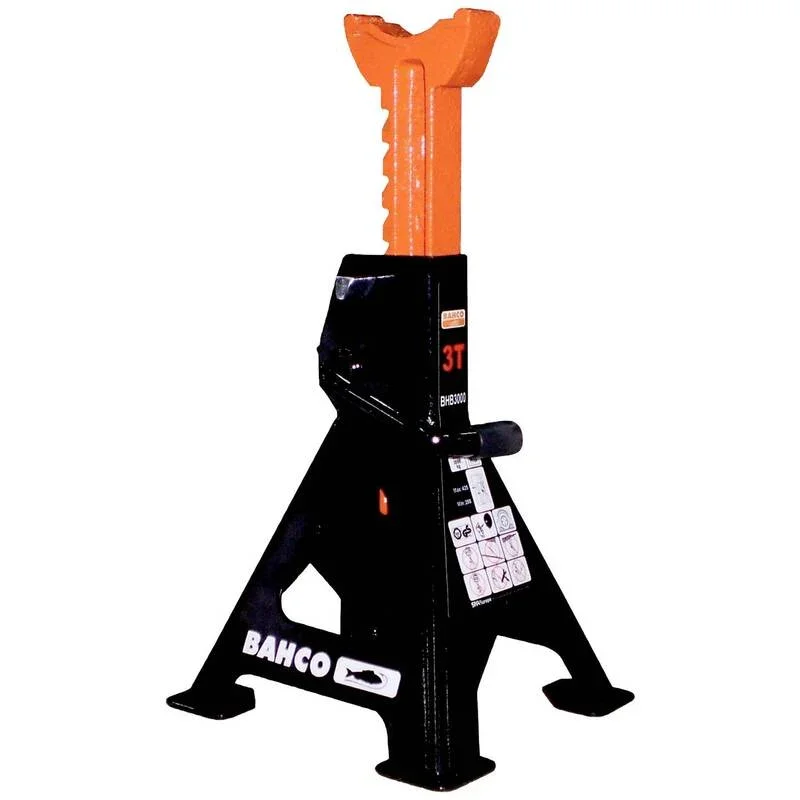 Bahco Unterstellböcke 6 t, Paar, max. Arbeitshöhe 620 mm, Schwarz/Orange - 7314150178681