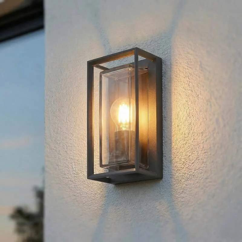 Arcchio Ismera Außenwandleuchte mit Glas AußenWandleuchte Lampe E27 dunkelgrau - 4251096589405