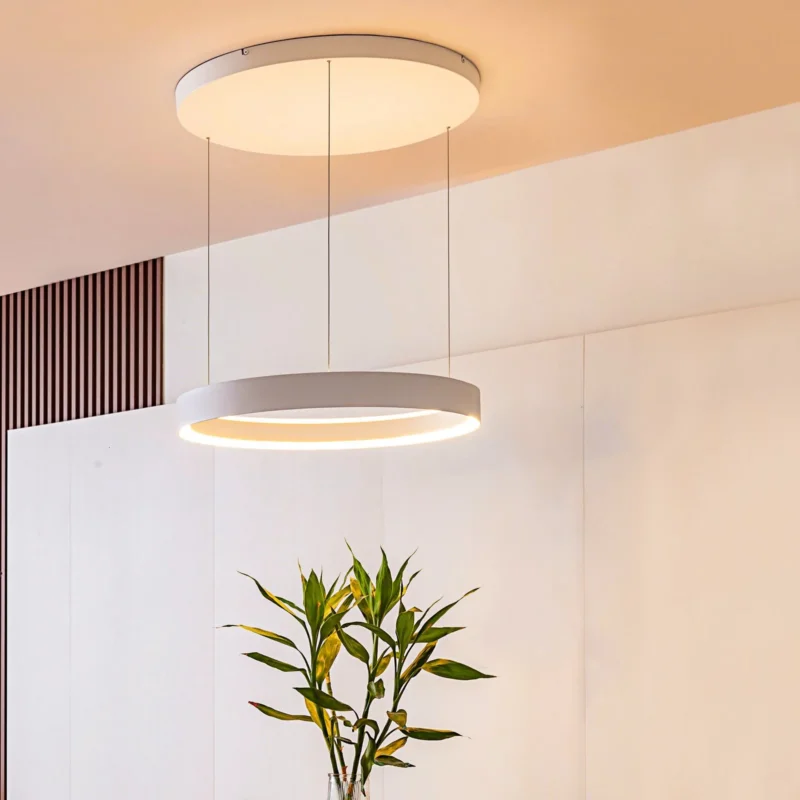 Lucande LED Hängeleuchte Pendelleuchte Philine Deckenlampe 60 cm weiß Eisen - 4251911765601
