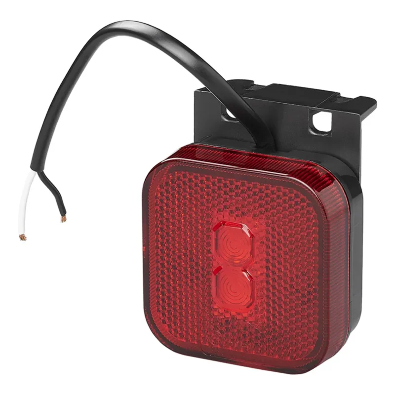 LED Seitenmarkierungsleuchte 12/24V – Rot, 65 x 65 mm, mit Halter, – APT