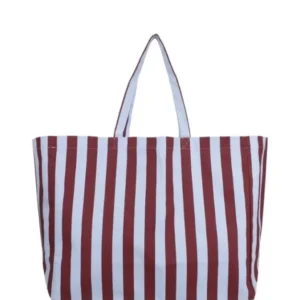 Große Strandtasche von Kado Design mit Streifen in Blau und Braun