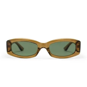 CHPO Skate Gaza Sonnenbrille mit Sea-Green-Fassung, grünen Gläsern und UV400-Schutz aus recyceltem Kunststoff von vorne.