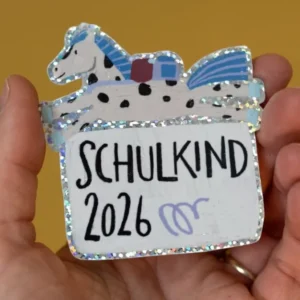 Glitzersticker von Liesels Wicht mit liebevollem Motiv und motivierender Botschaft für Kinder auf glänzendem Glitzervinyl.