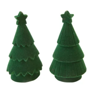Sapin de Noël pour décoration de table vert effet velours