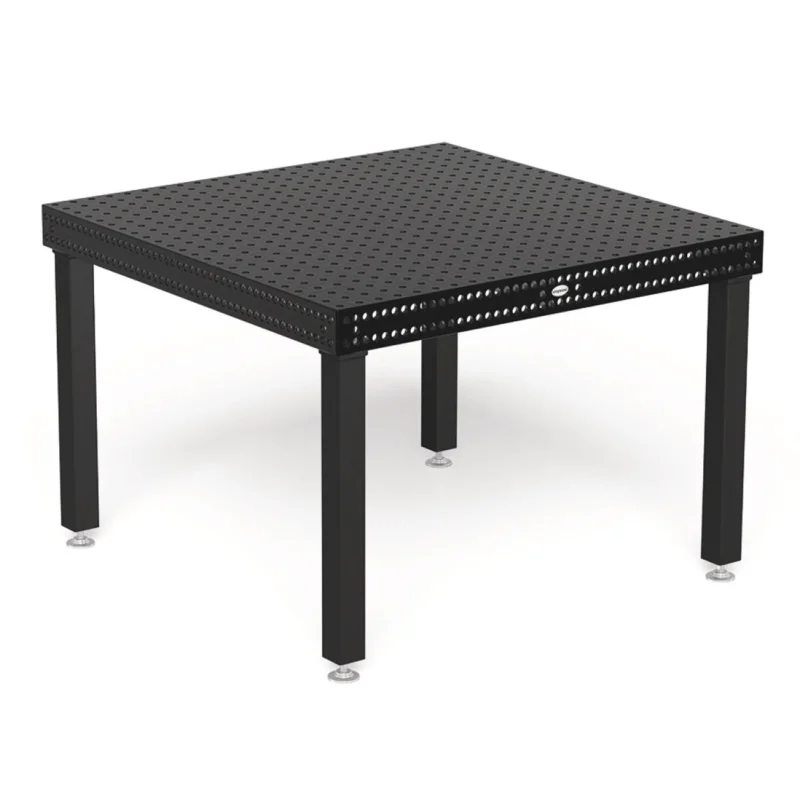 Produktansicht von Siegmund Schweißtisch 1200 x 1200 x 100 mm Professional 750 System 16 Plasmanitriert höhenverstellbar 600-900 mm mit Lenkrolle und Feststellbremse
