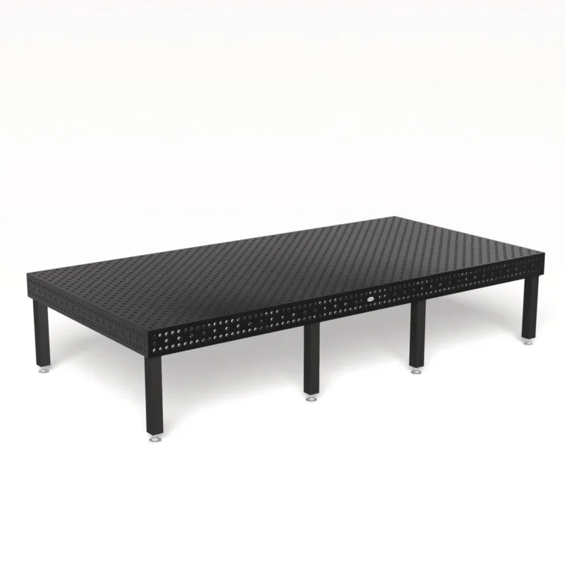 Produktansicht von Siegmund Schweißtisch 4000 x 2000 x 200 mm Professional Extreme 8.7 System 28 Plasmanitriert, Diagonalraster Höhe 650 mm mit Bodenverankerung