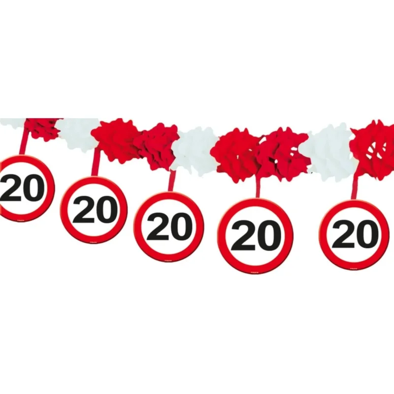 Slinger met Onderhanger 20 Jaar Verkeersbord 4m van Folat koop je bij Partywinkel