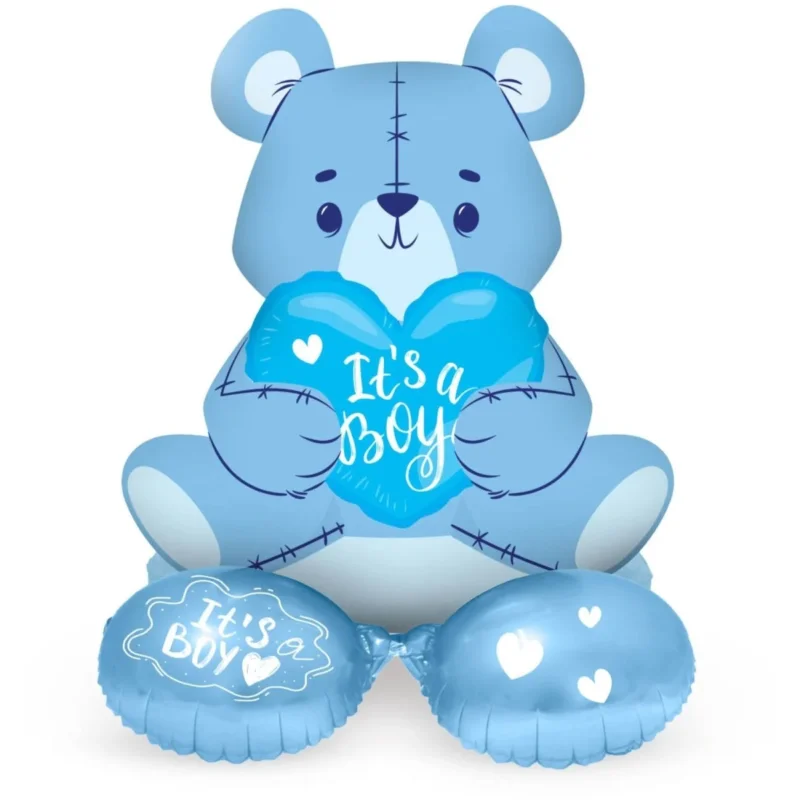 Staande Folieballon Beer 'It's a Boy' Blauw - 61 cm van Folat koop je bij Partywinkel