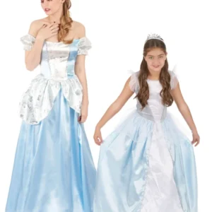 Blaues Prinzessin-Kostüm Set Mutter-Tochter